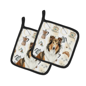 Sable Collie Coffee Bar Pair of Pot Holders