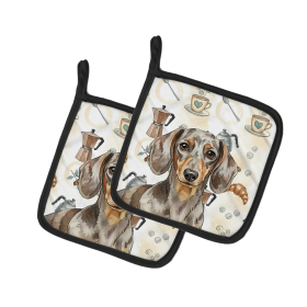 Dapple Dachshund Coffee Bar Pair of Pot Holders