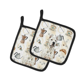 Dogo Argentino Coffee Bar Pair of Pot Holders