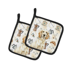Lemon Belton English Setter Coffee Bar Pair of Pot Holders