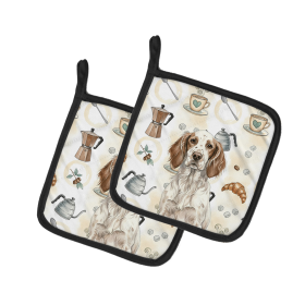 Liver Belton English Setter Coffee Bar Pair of Pot Holders