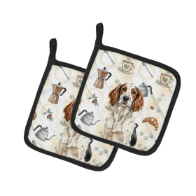 Tricolor English Setter Coffee Bar Pair of Pot Holders