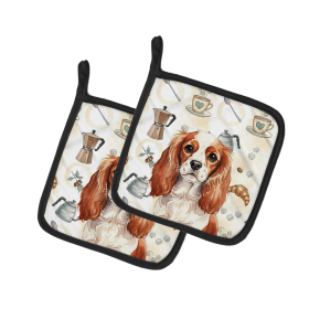 Blenheim English Toy Spaniel Coffee Bar Pair of Pot Holders