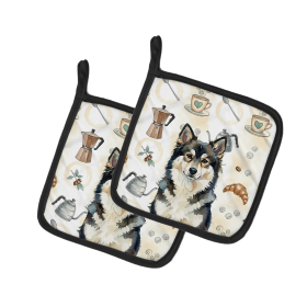 Finnish Lapphund Coffee Bar Pair of Pot Holders