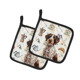 Roan German Wirehaired Pointer Coffee Bar Pair of Pot Holders
