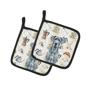 Blue Great Dane Coffee Bar Pair of Pot Holders