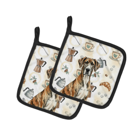 Brindle Great Dane Coffee Bar Pair of Pot Holders