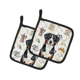 Greater Swiss Mountain Dog Coffee Bar Pair of Pot Holders