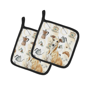 Fawn Greyhound Coffee Bar Pair of Pot Holders