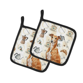 Red Greyhound Coffee Bar Pair of Pot Holders