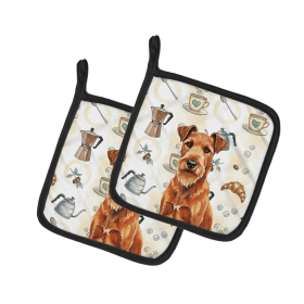 Irish Terrier Coffee Bar Pair of Pot Holders