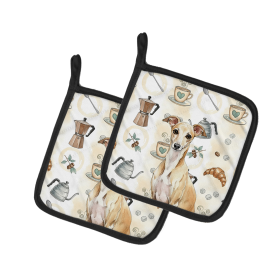 Fawn Italian Greyhound Coffee Bar Pair of Pot Holders