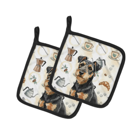 Black and Tan Lakeland Terrier Coffee Bar Pair of Pot Holders