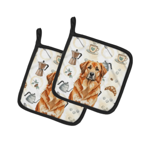 Red Leonberger Coffee Bar Pair of Pot Holders