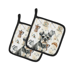 Miniature Schnauzer Coffee Bar Pair of Pot Holders