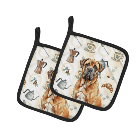 Neapolitan Mastiff Coffee Bar Pair of Pot Holders