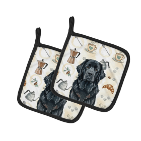 Black Newfoundland Coffee Bar Pair of Pot Holders