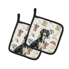 Black and Tan Saluki Coffee Bar Pair of Pot Holders