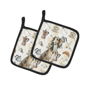 Grizzle Saluki Coffee Bar Pair of Pot Holders