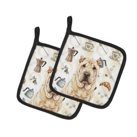 Shar Pei Coffee Bar Pair of Pot Holders