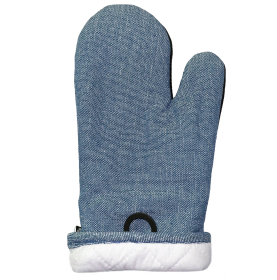 Denim Blue Heat Resistant Oven Mitts With Cotton & Neoprene