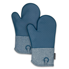 Heat Resistant Soft Quilted Oven Mitts With Silicone