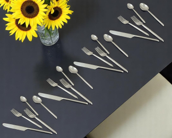 Silver Stainless Steel Twenty Piece Hand Forged Flatware Set