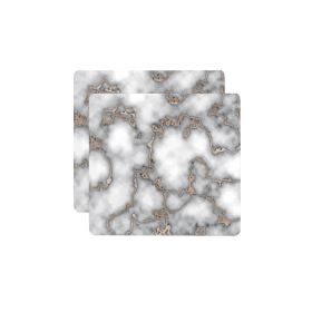 Set of Two Gray and Gold Abstract Cork Square Indoor Outdoor Placemats