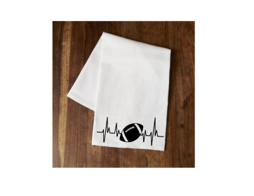 Football Heartbeat Tea Towel