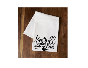 Football Nights and Stadium Lights Tea Towel