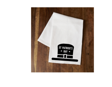St. Patrick's Day w/ hat Tea Towel