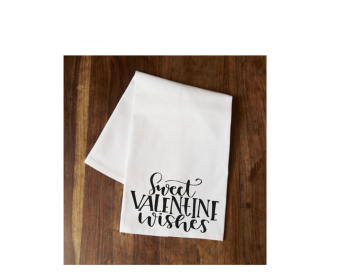 Sweet Valentine Wishes Tea Towel