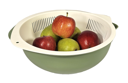 Cusine Collection 6 QT Bowl & Strainer Set - Sage