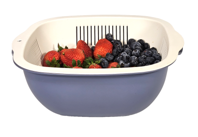 Cuisine Collecion 4.5 QT Bowl & Strainer Set - Blue