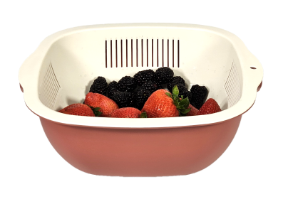 Cuisine Collecion 4.5 QT Bowl & Strainer Set - Puce