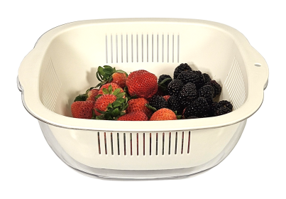 Cuisine Collecion 2.5 QT Bowl & Strainer Set - Clear