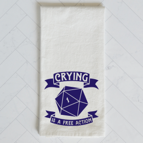 Crying is a Free Action D20 Kitchen Towel