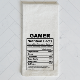 Gamer Nutrition Fact Kitchen Towel