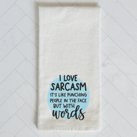 Sarcasm Punch Kitchen Towel