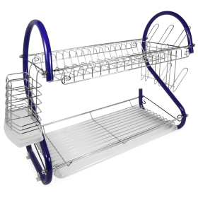Better Chef 2-Level Colored-Chrome-Plated S-Shaped Dish Rack
