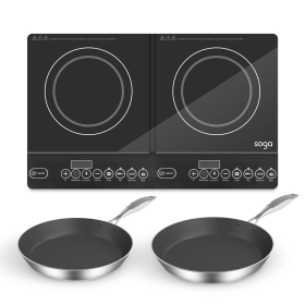 Dual Burners Cooktop Stove,  and  Induction Frying Pan Skillet
