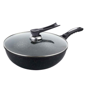 Commercial Ceramic Coated NonStick Fry Pan with Glass Lid FryPan