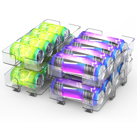 2Pack Adjustable Soda Can Organizers 2-Tier Pop Can Holders