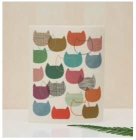 Cat Faces silhouette Swedish Dishcloths
