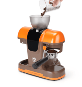 Semi-Automatic Coffee Grinder with 19bar Extraction for Rich Oils. Features 11 precision grind levels, 220g coffee pod