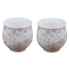 2 Pcs 3.4 oz Chinese Porcelain Teacup White Kongfu Tea Cups Gold Leaves Mugs Japanese Tea Cups