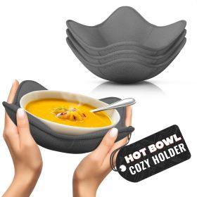 4 Pcs Microwave Bowl Holders for Hot Food 7.5 inch Gray Microwave Bowl Cozy Holders for Safe & Easy Handling of Hot Bowls Saucers & Cups Machine Washa