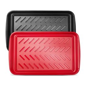 Plastic Serving Trays 17x10.35 Inch Anti-Slip  2-Pack