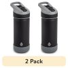(2 pack) Stainless Steel Ranger Straw Kids Water Bottle 18oz, Black