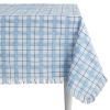 Daisy Woven Fabric Tablecloth, Blue, 60" W x 102" L